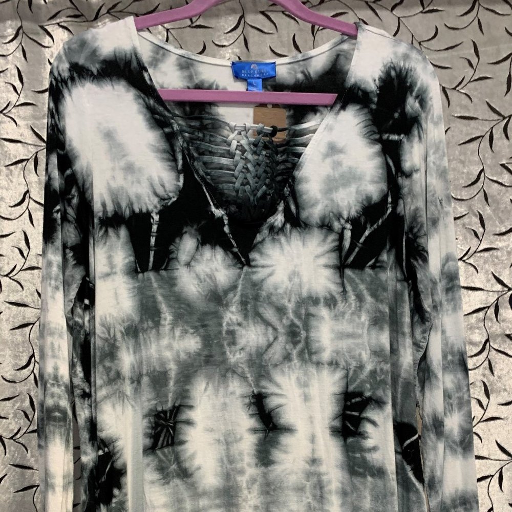 Blue Curl Beachwear Tie Dye Tunic size L